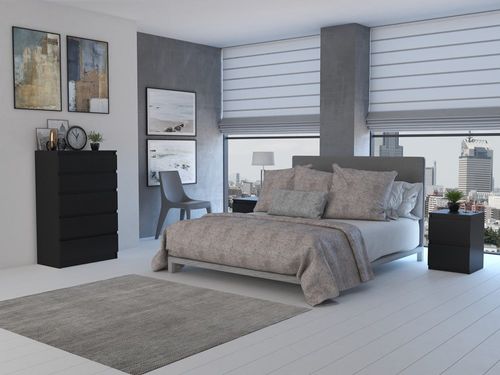 M5 MALWA KOMODA 5 SZUFLAD CZERŃ na Arena.pl