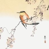 Plakat 100x100cm Songbird, Koson Japoński Vintage do Salonu