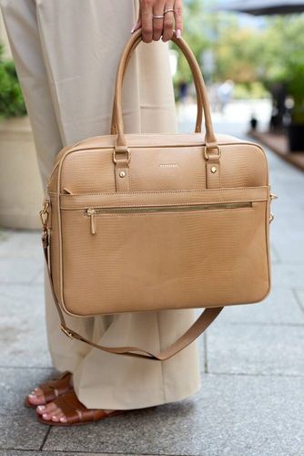 torba biznesowa ze skóry ekologicznej ze wzorem imitującym skórę węża na Arena.pl