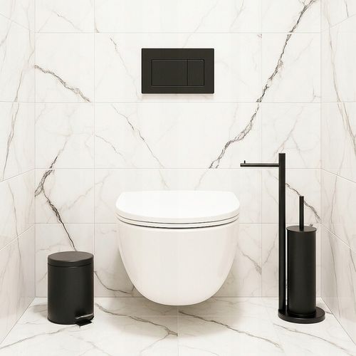 Kosz na śmieci Z PEDAŁEM OTWIERANIA do łazienki toalety WC czarny mat 3l na Arena.pl