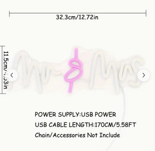 Mini Biały Różowy Neon LED Pan I Pani WYPRZEDAŻ na Arena.pl