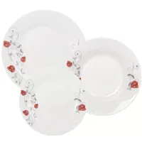 SERWIS OBIADOWY ZESTAW TALERZY BELLA FIORE KWIATY 6/18 EL.