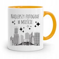 Kubek Żółty Fotografa Najlepszy Fotograf W Mieście Z Nadrukiem Ze Zdjęciem