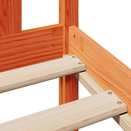 Łóżko z regałem, bez materaca, woskowy brąz, 200x200cm, sosnowe na Arena.pl