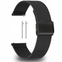 UNIWERSALNA BRANSOLETA MESH CZARNA DO ZEGAREK SMARTWATCH 22 mm TELESKOPY