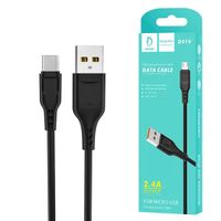 Denmen Kabel D01 USB - microUSB 2.4A 1m Quick Charge QC3.0 Czarny  D01