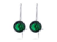 KLASYCZNE WISZĄCE KOLCZYKI ZIELONE CYRKONIE SREBRO