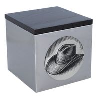 Urna na prochy z kowbojskim kapeluszem Tabliczka / Nie