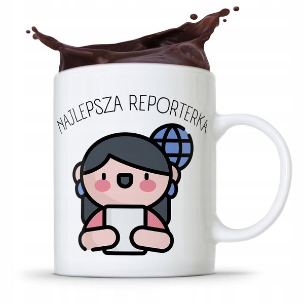 Kubek Dziennikarza Reportera Najlepsza Reporterka Z Nadrukiem Ze Zdjęciem zdjęcie 1