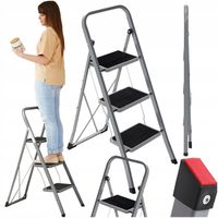 Drabina składana domowa 3 stopniowa stopnie Drabinka do domu antypoślizgowa
