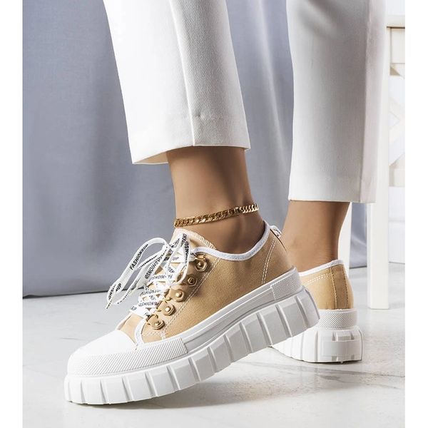 Beżowe trampki na platformie r.40 zdjęcie 3