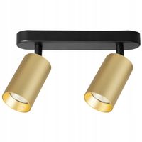 Lampa Sufitowa Spot Pipe Spot Czarny Złoty 2xGU10 Ruchomy Reflektor