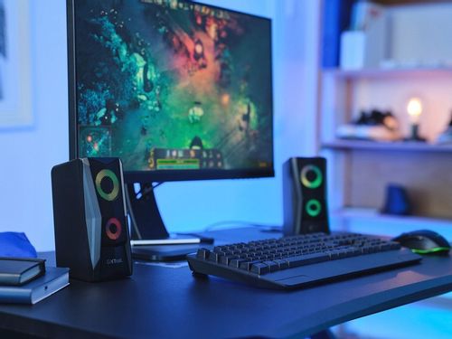 GŁOŚNIKI KOMPUTEROWE 2.0 RGB 12W USB GAMINGOWE na Arena.pl