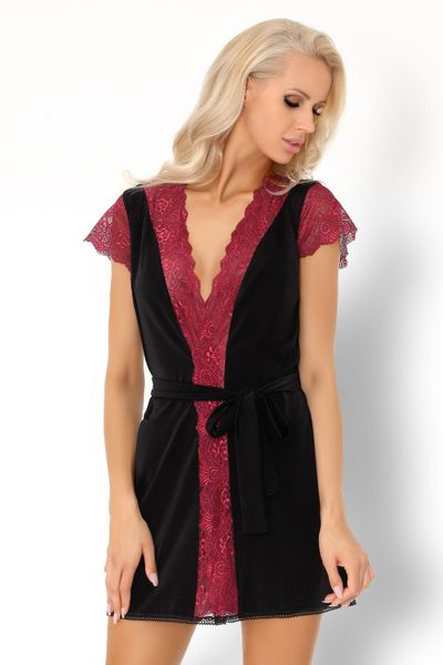 SZLAFROK DAMSKI CZARNY PIĘKNA KORONKA STRINGI L/XL zdjęcie 2