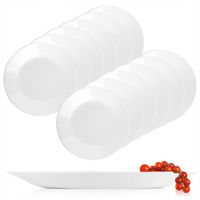 12 SZT TALERZE DESEROWE NA CIASTO SAŁATKĘ FESTA ITALIA 19 CM BIAŁE SZKŁO