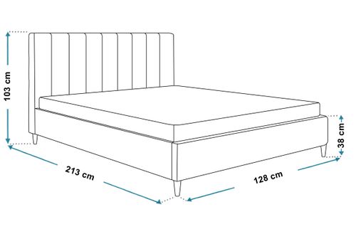 Łóżko tapicerowane Hamilton 120x200 stelaż nóżki na Arena.pl
