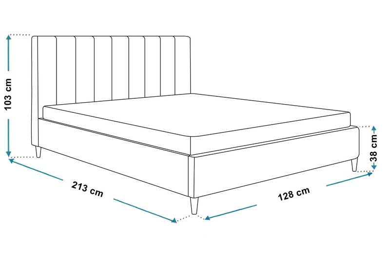 Łóżko tapicerowane Hamilton 120x200 stelaż nóżki zdjęcie 8