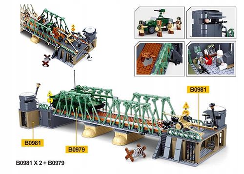 Klocki Bitwa Na Moście Jeep W Pułapce Armia Wojsko BUNKIER DZIAŁO 8 FIGUREK na Arena.pl