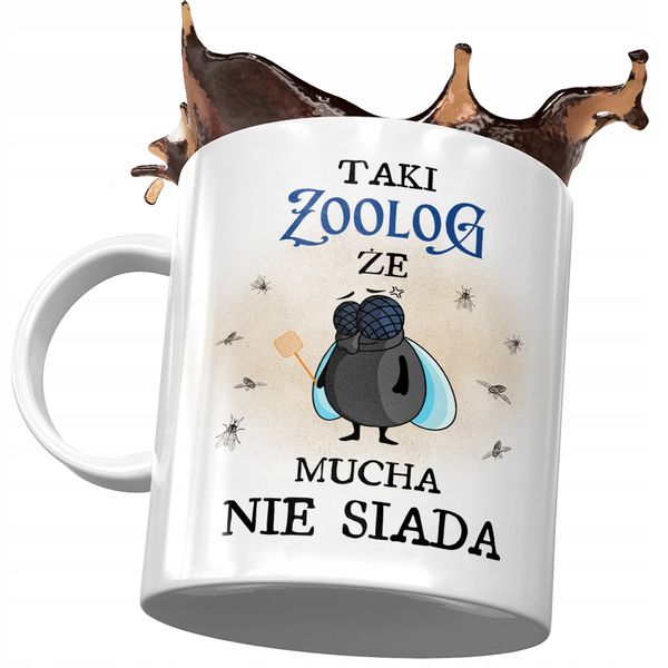 Kubek Dla Zoologa Taki Zoolog Że Mucha Nie Siada Z Nadrukiem Ze Zdjęciem zdjęcie 1