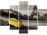 105CM 150CM OBRAZ 5 ELEM ŻÓŁTE AUTKO DRUK