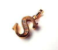 ZAWIESZKA ZŁOTA STAL CHIRURGICZNA 18K LITERA S