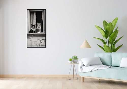 Plakat 50x100cm Para w Oknie na Arena.pl