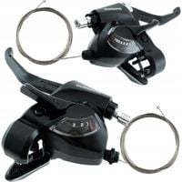 Klamkomanetki Shimano ST-EF41 Komplet 3x7 Czarne Zestaw Z Linkami