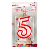 świeczka czerwony obrys "5"