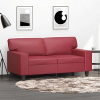 2-osobowa sofa, winna czerwień, 120 cm, sztuczna skóra