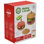 Restauracja Duży Drewniany Burger FSC WOOPIE GREEN Klocki Karty Zadań GRA