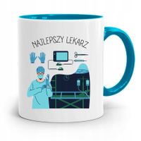 Kubek Błękitny Dla Doktora Najlepszy Lekarz Z Nadrukiem Ze Zdjęciem