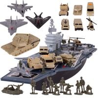 Statek Wojskowy Lotniskowiec + Samoloty i Auta