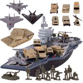 Statek Wojskowy Lotniskowiec + Samoloty i Auta