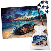 PUZZLE TRADYCYJNE - AUTA SUPER SAMOCHODY PLAŻA MIASTO NOC - 70 el
