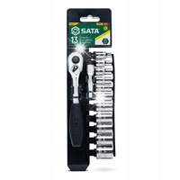 SATA ZESTAW KLUCZE NASADOWE 13 KLUCZY NASADOWYCH 1/4" NA PANELU ST09521G