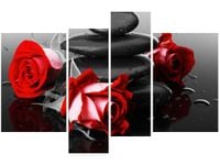 OBRAZ RÓŻE TLE KAMIENI AKCENT KOLORYSTYCZNY