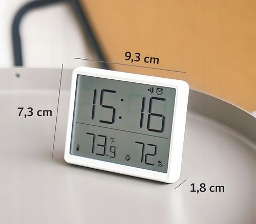 Termometr Pokojowy Stacja Pogody Higrometr Wewnętrzny Dokładny Budzik na Arena.pl
