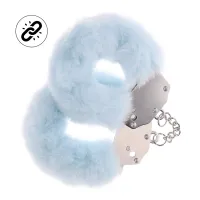 ouch! kajdanki z futerkiem powder blue wytrzymałe stalowe