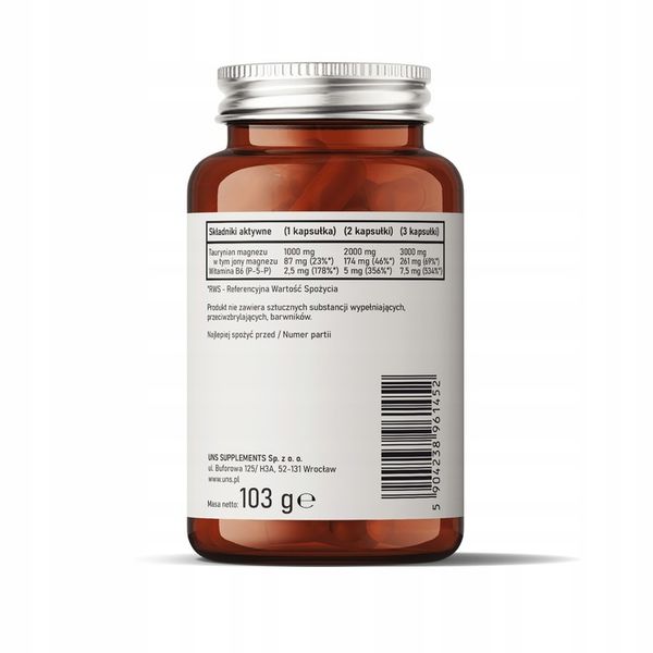 UNS Taurynian Magnezu & B6 P5P 90 vege kaps. zdjęcie 2