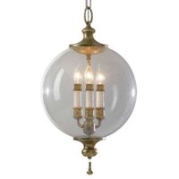 Świecznikowa LAMPA wisząca FE-ARGENTO-P Elstead FEISS wisząca OPRAWA secesyjny ZWIS kula patyna przezroczysta