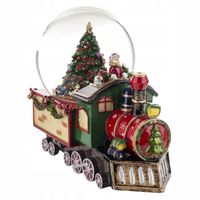Pozytywka Szklana kula Pociąg Kolejka świąteczna figurka 17x22,5x12 cm