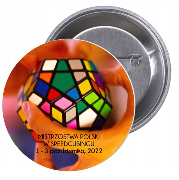 Przypinki buttony TURNIEJ - W SPEEDCUBINGU zdjęcie 1