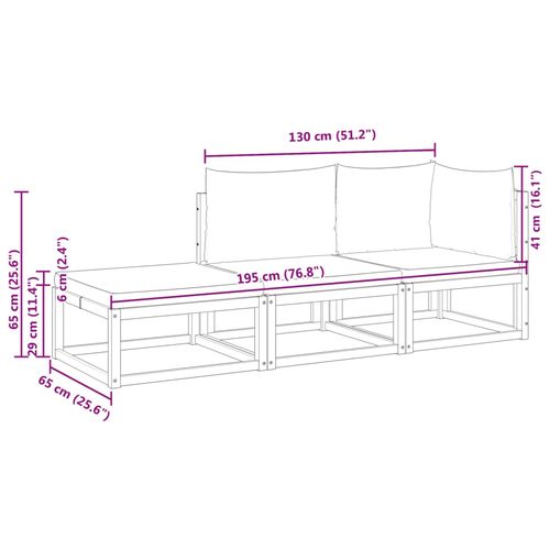 3-częściowy zestaw wypoczynkowy do ogrodu z poduszkami, drewno akacjowe i l na Arena.pl