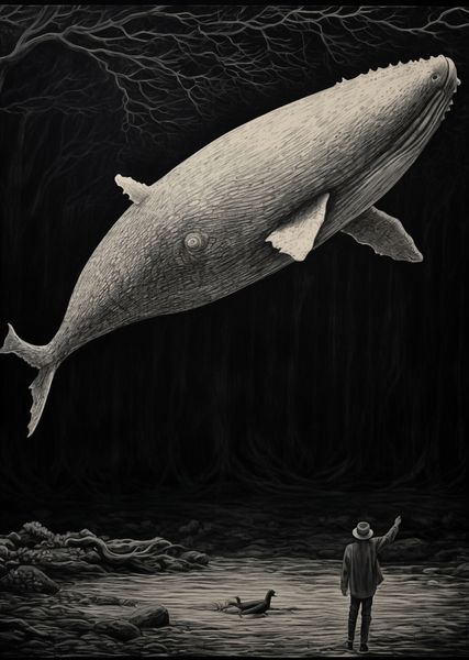 Plakat 64x90cm Biały Wieloryb zdjęcie 1