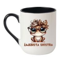 KUBEK "JESTEM ŻAJEBISTA" Wzór - Elegant Coffee Czarny 330 ml