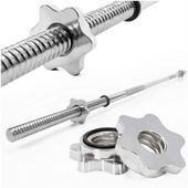 Gryf prosty olimpijski 180 cm sztanga ze stali chromowanej zaciski 25 mm