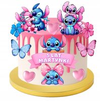 OPŁATEK NA TORT Z CUKRU WYDRUK LILO i STICH STITCH CUKROWA DEKORACJA