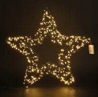 GWIAZDA ŚWIECĄCA OZDOBA OKNO DEKORACJA LED 45 x 47 x 6,5 CM KABEL 490 CM