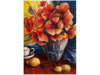 50X70CM WAZON MAKÓW STOLE OBRAZ PION ŚCIAN