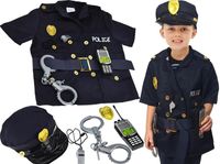 Strój Kostium Przebranie Policjanta Zestaw Policjanta Kajdanki Czapka